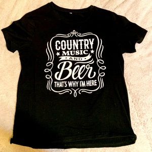 “country music and beer” T-shirt